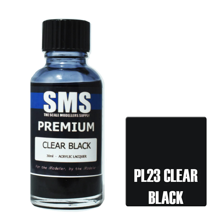 SMS #PL23 Premium Clear Black Acrylic Lacquer-30ml