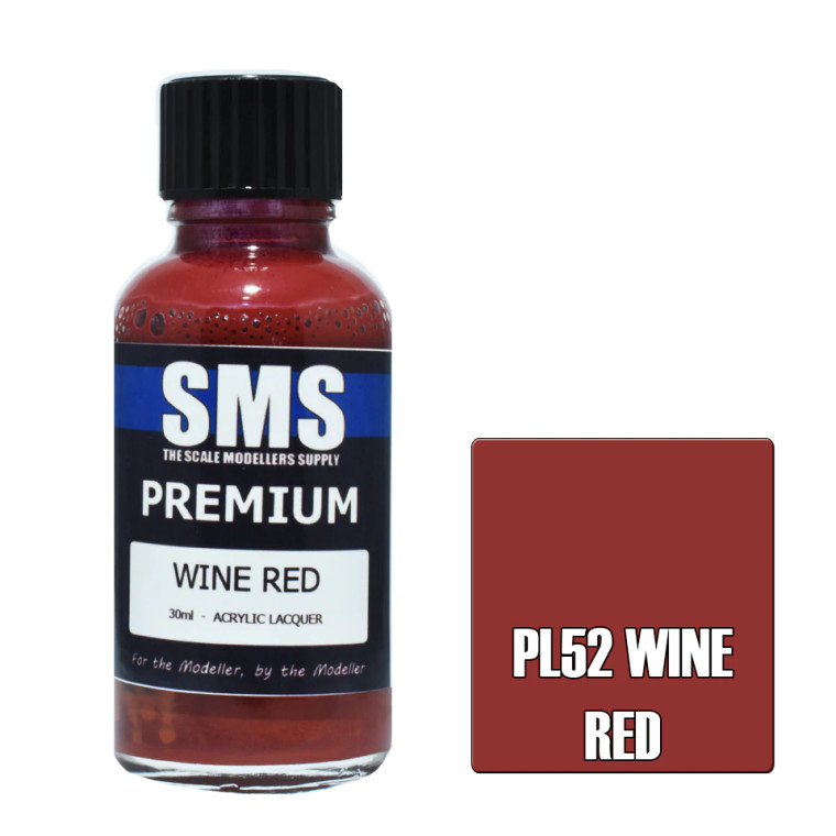 SMS #PL52 Premium Wine Red Acrylic Lacquer 30ml