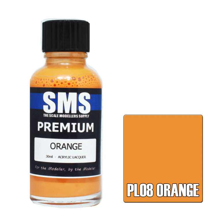 SMS #PL08 Premium Orange Acrylic Lacquer 30ml