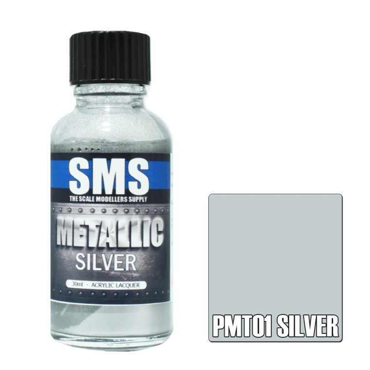 SMS #PMT01 Metallic Silver Acrylic Lacquer 30ml