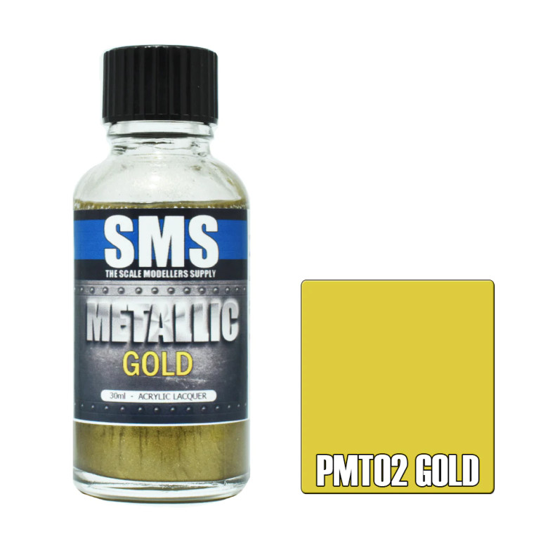 SMS #PMT02 Metallic Gold Acrylic Lacquer 30ml