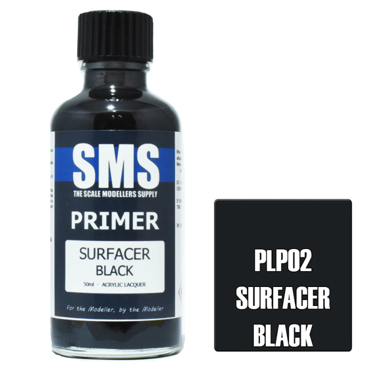 SMS #PLP02 Primer Surfacer Black Acrylic Lacquer-50ml