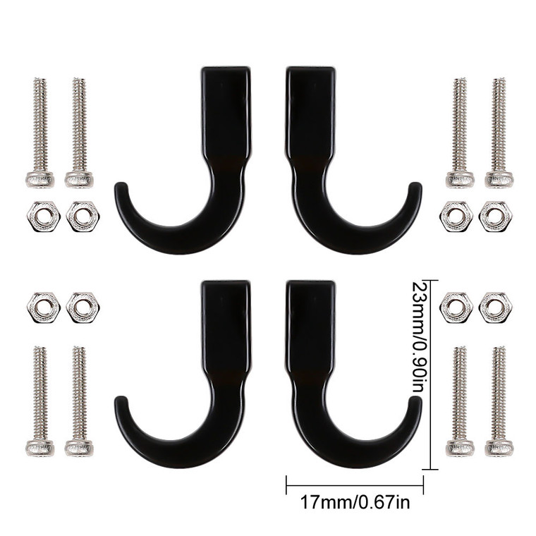 INJORA # 1/10 1 Pair Scale Tow Hooks  for RC Crawler Truck Accessories  Black