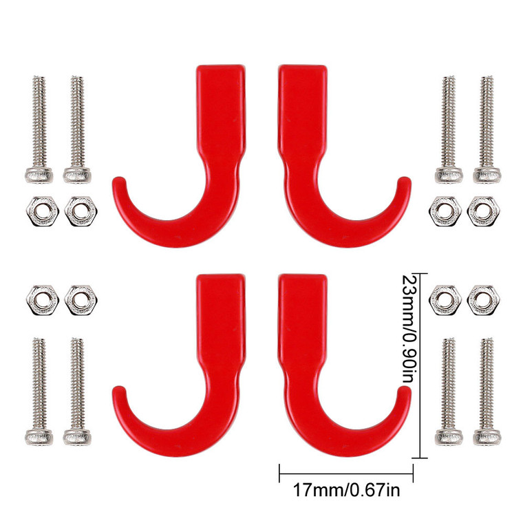 INJORA # 1/10 1 Pair Scale Tow Hooks  for RC Crawler Truck Accessories  Red