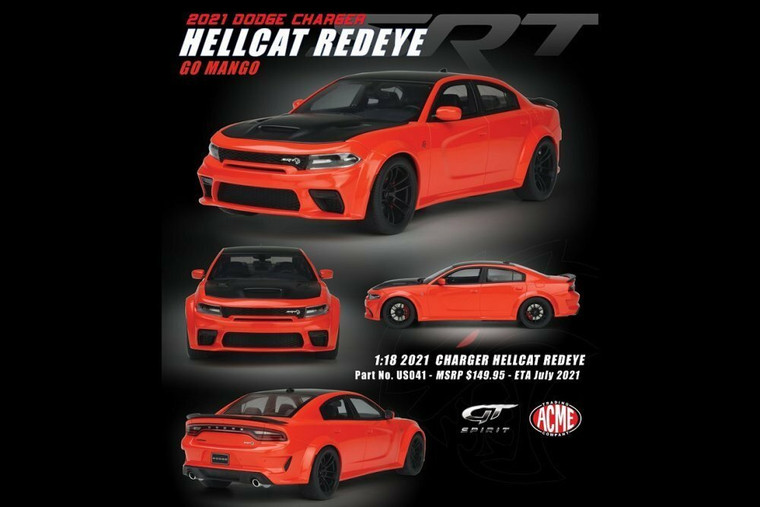 GT Spirit #US041 Dodge Charger Hellcat RedEye 1/18 (Resin)9580010308729