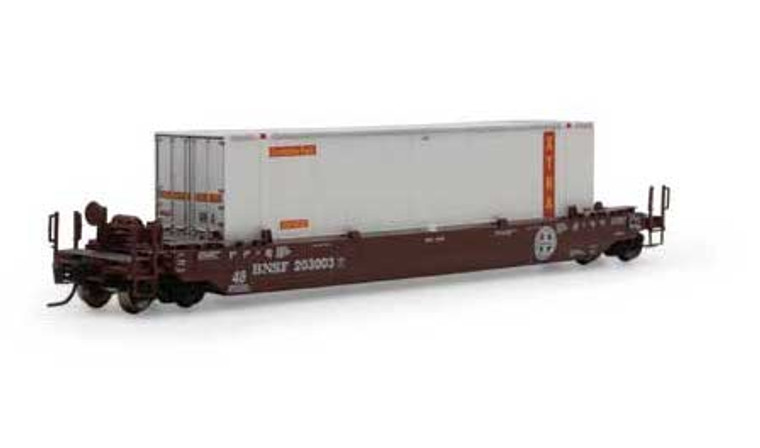 Athearn #ATH3292  N Husky Stack Well Car BNSF-w/XTRA 48' Container
