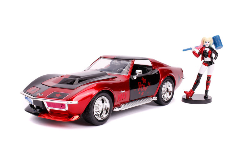 Jada #31749 1/24 1966 Chevy Corvette Stingray w/ Harley Quinn