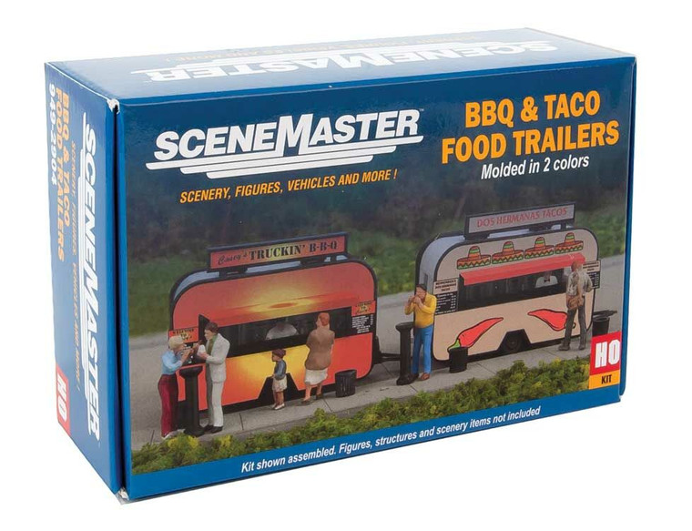 Walthers SceneMaster #949-2904 HO BBQ and Taco Food Trailers -- Kit