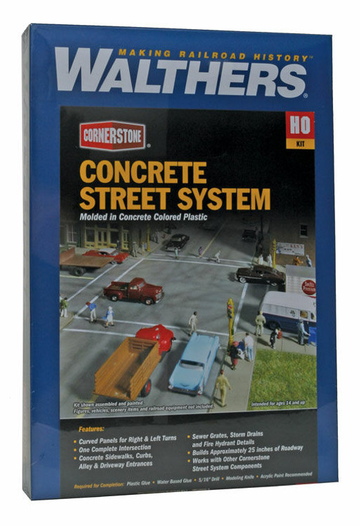 Walthers Cornerstone # 933-3155 HO Concrete Street System