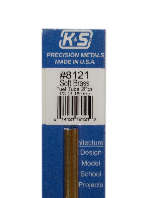 K&S #8121 Soft Brass Fuel Tube-1/8"(3.18mm x 305mm)