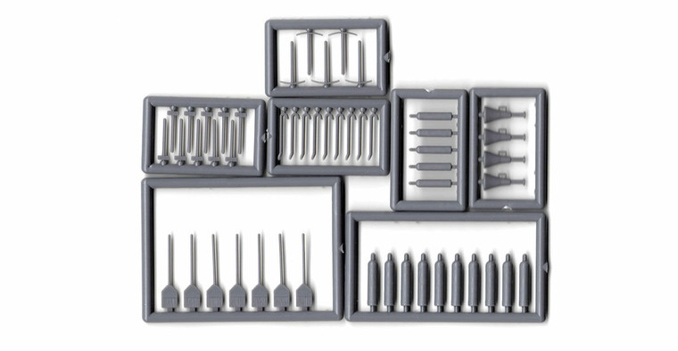 Tichy Train Group #8290 HO  Assorted Tools -- 49 Pieces (unpainted)