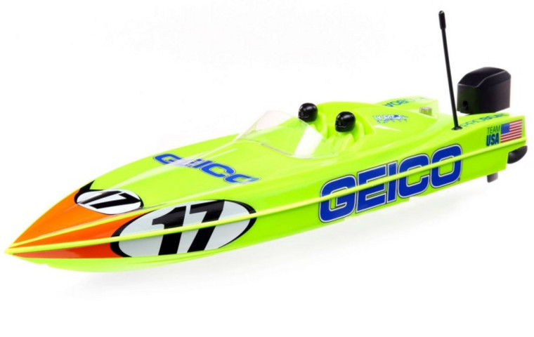 Proboat #PRB08044T1 Miss Geico 17" Power Boat Deep V w/Smart Charger &Battery
