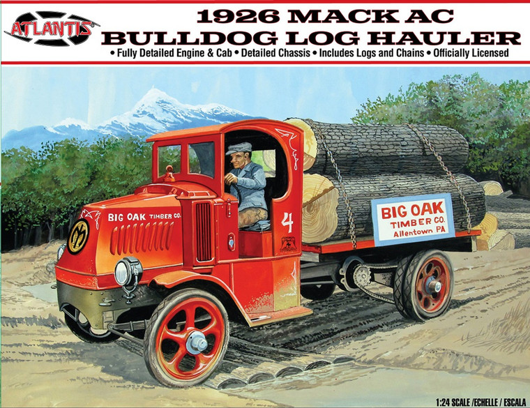 Atlantis Models #M2401. 1/24 1926 MACK AC Bulldog Logging Truck