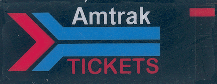 Micro Structures  #64812  Animated Wall Sign -- Amtrak "Tickets" - Right - Large