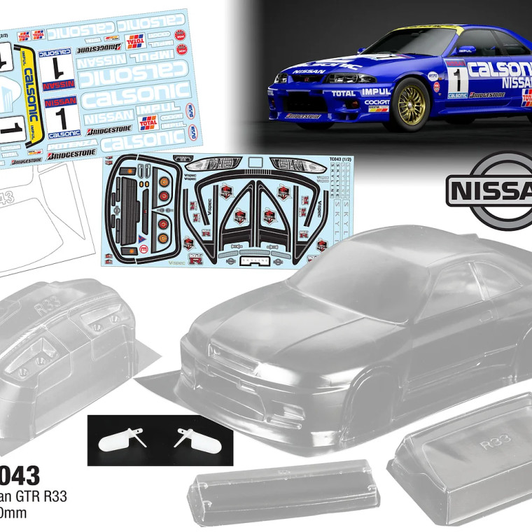 Team C #TC043-C 1/10 Nissan GTR R33, 190mm