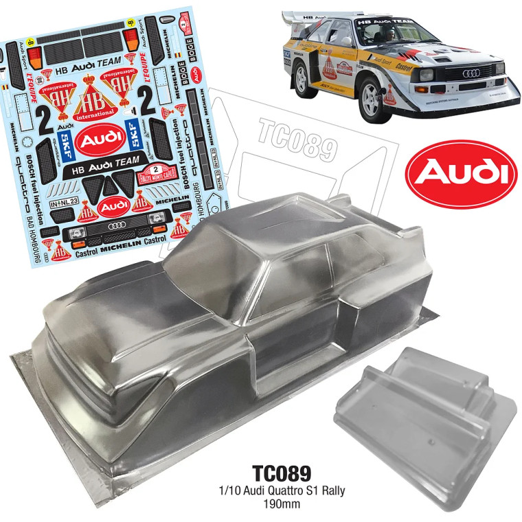 Team C #TC089 1/10 Audi Quattro S1 Rally, 190mm