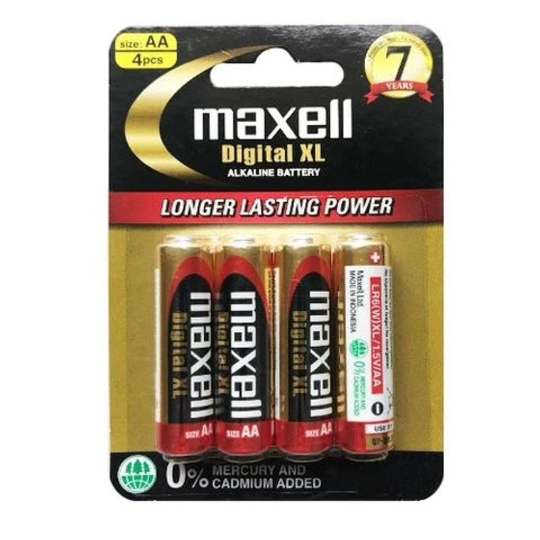 Maxell #LR6WXL-4BCX High Strength Alkaline Battery-AA 4 Pack