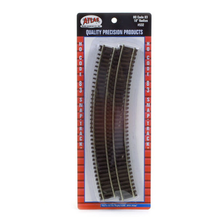 Atlas #ATL532 HO Code 83 18" Radius Curve (6)