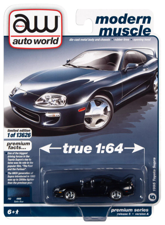 Auto World #AW64342 1/64 1995 Toyota Supra-Baltic Blue