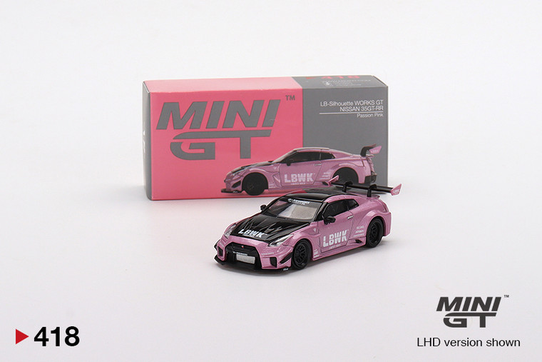 Mini GT #00418 1/64 LB Silhoutte Works GT Nissan 35GT-RR -Passion Pink