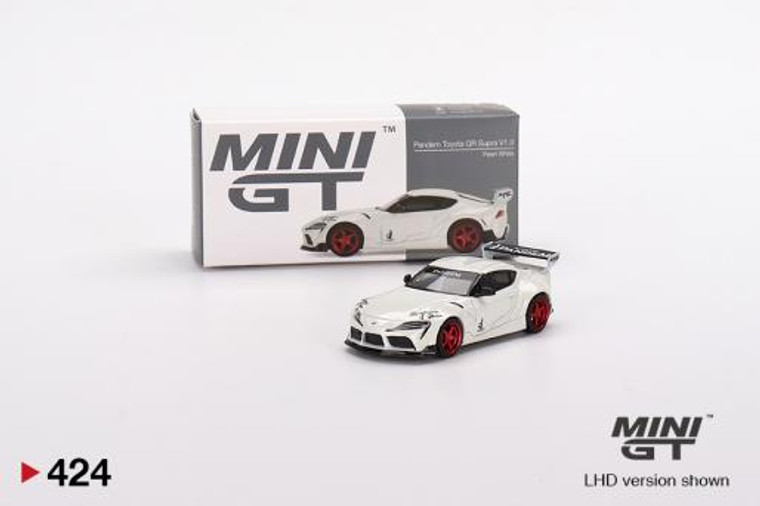 MINI GT #00424 1/64 Pandem Toyota GR Supra V1.0-Pearl White