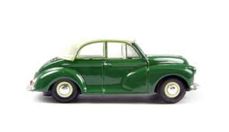 Oxford #76MMC003 1/76 Morris Minor Convertible (Closed)-Almond Green/White