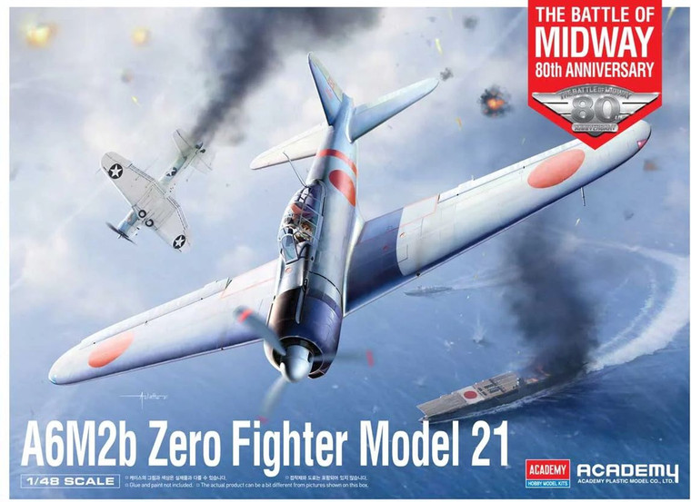 Academy #12352 1/48 MITSUBISHI A6M2B ZERO FIGHTER MODEL 21 THE BATTLE OF MIDWAY 80TH ANNIVERSARY