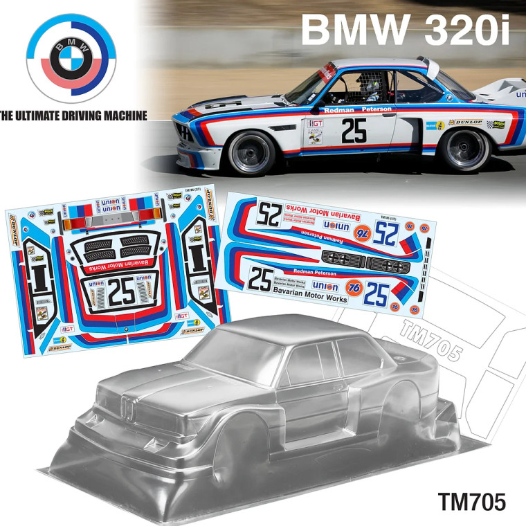 Team C #TM705-B 1/10 MINI BMW 320 1978 Barvarian Motor Works-210mm