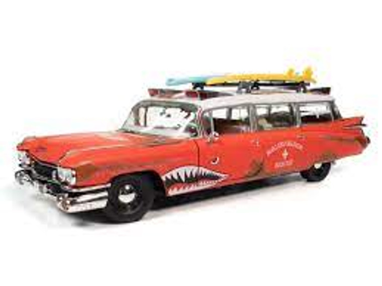 Auto World #AW312 1/18 1959 Cadillac El Dorado Ambulance-Surf Shark