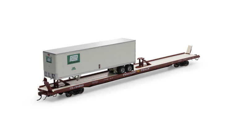 Athearn Genesis #ATHG69606 HO Trailer Train F89F 89' Flat Car w/2 40' Trailers