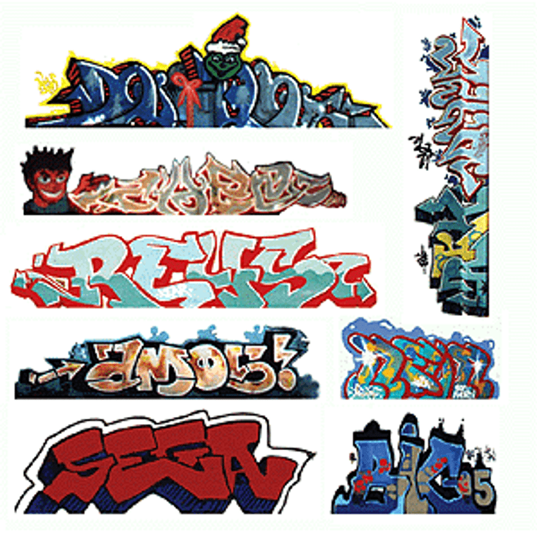 Blair Line #1246 Mega Set Modern "Tagger" Graffiti Decals -- #3 pkg(8)