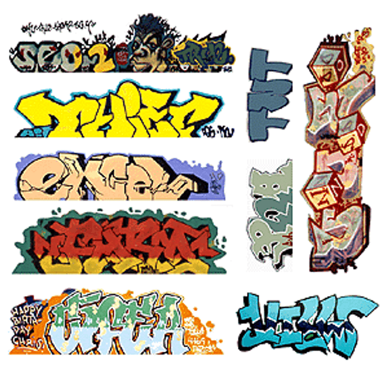 Blair Line #1249 N Mega Set Modern "Tagger" Graffiti Decals -- #6 pkg(9)