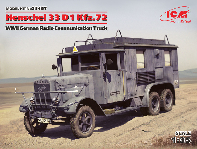 ICM # 35467 1/35 Henschel 33 D1 Kfz.72 WWII German Radio Communication Truck