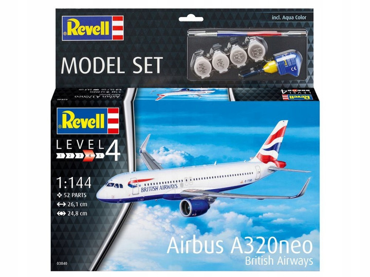 Revell # 03840 1/144  Airbus A320neo British Airways Model Set
