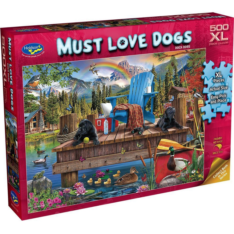 Holdson #77552 Must Love Dogs-Dock Dogs 500XL Pce Puzzle