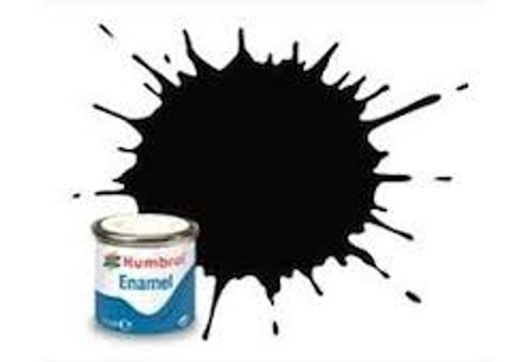 Humbrol Enamel #85 Satin Coal Black 14ml Tinlet