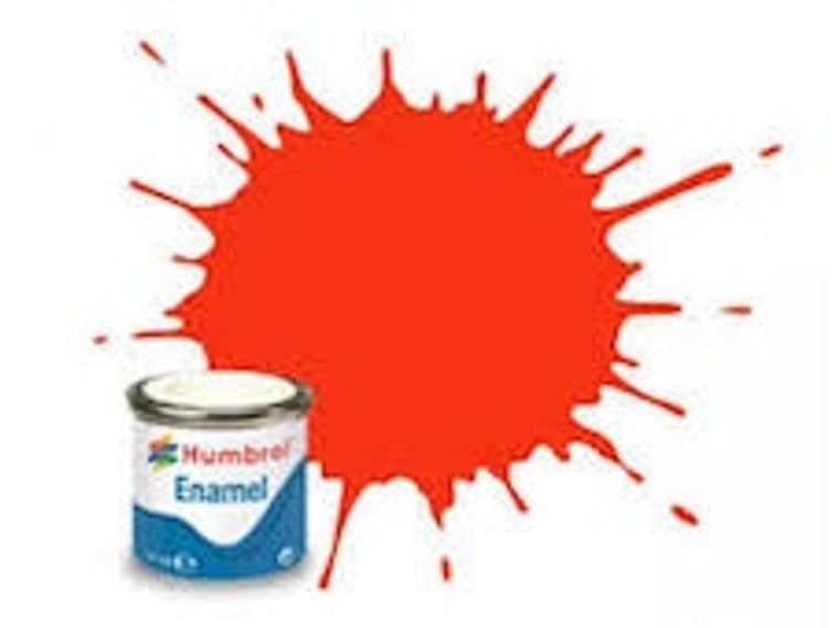 Humbrol Enamel #209 Gloss Fluorescent Fire Orange 14ml Tinlet