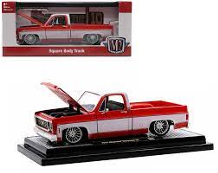 M2 Machines #40300-94B 1973 Chevy Cheyenne 10 Square Body Truck 1:24 Red/White