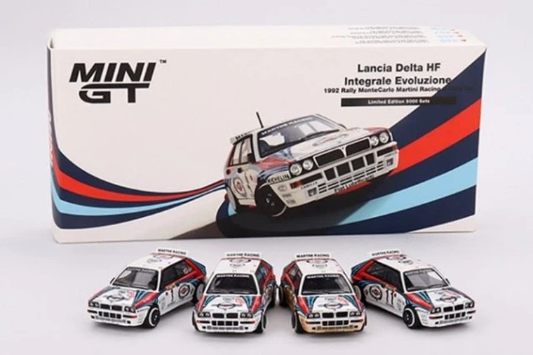 Mini GT #MGTS0002 1/64 4SET Lancia Delta HF Integrale Evoluzione Monte Carlo Rally 1992