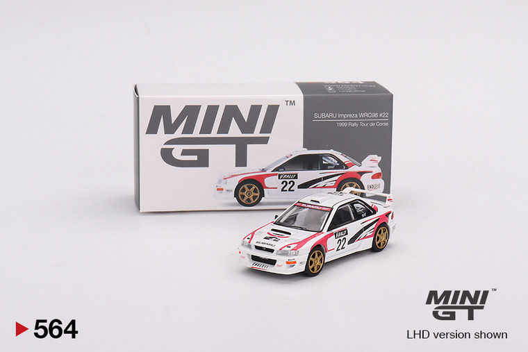 Mini GT #MGT00564 1/64 1999 Subaru Impreza WRC98 Rally Tour de Corse