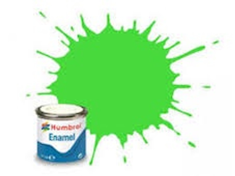 Humbrol Enamel #208 Gloss Fluorescent Signal Green 14ml Tinlet
