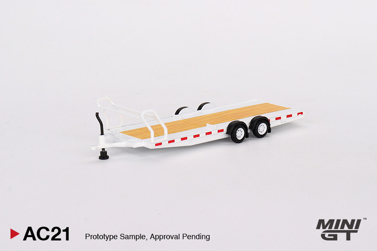 Mini GT #MGTAC21 1/64 Car Hauler Trailer-White