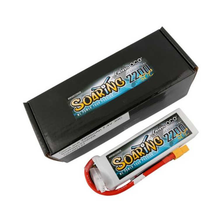 Gens-Ace GA2200-2S30-S-XT60 2200mAh 2S 7.4V 30C XT60 Plug-Soaring Series