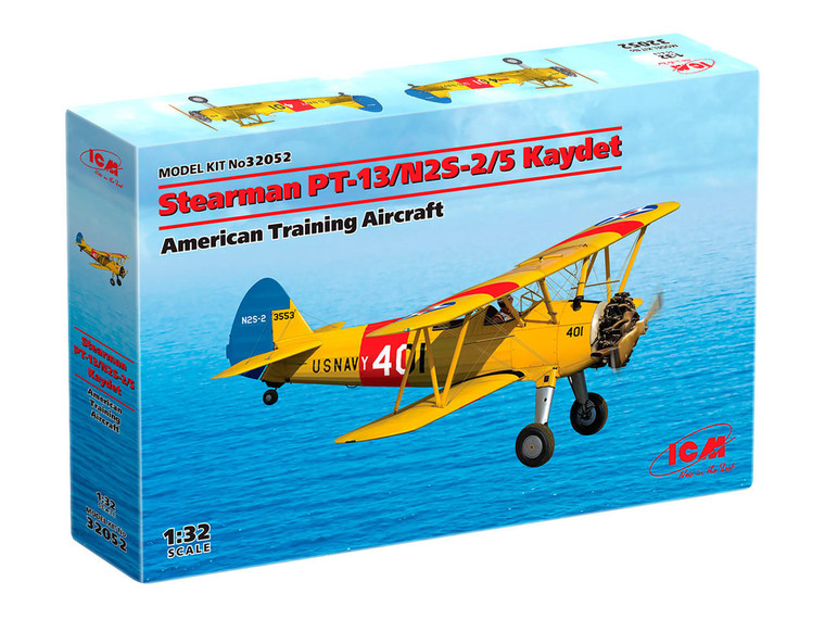 ICM Models #32052 1/32 ICM Stearman PT-13/N2S-2/5 Kaydet, American Training Aircraft
