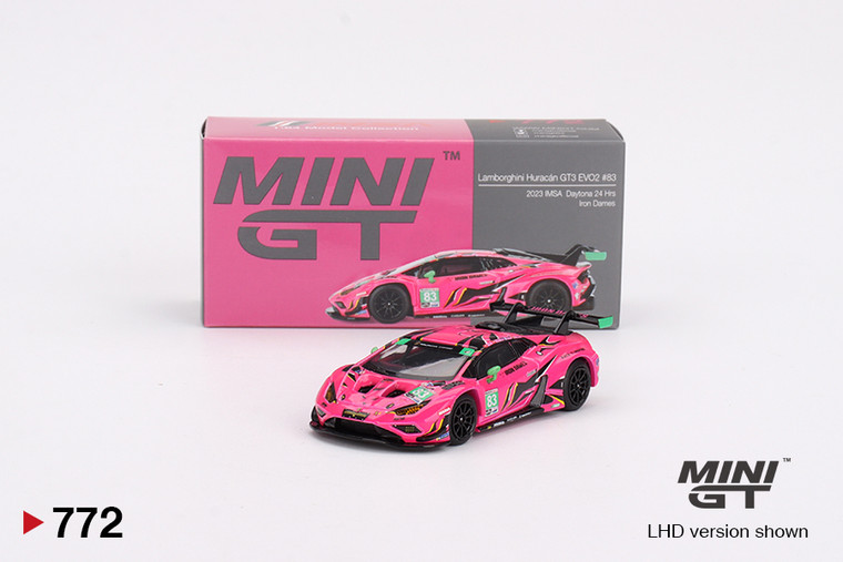 Mini GT #MGT00772 1/64 Lamborghini Huracán GT3 EVO2 #83 Iron Dames 2023 IMSA Daytona 24 Hrs