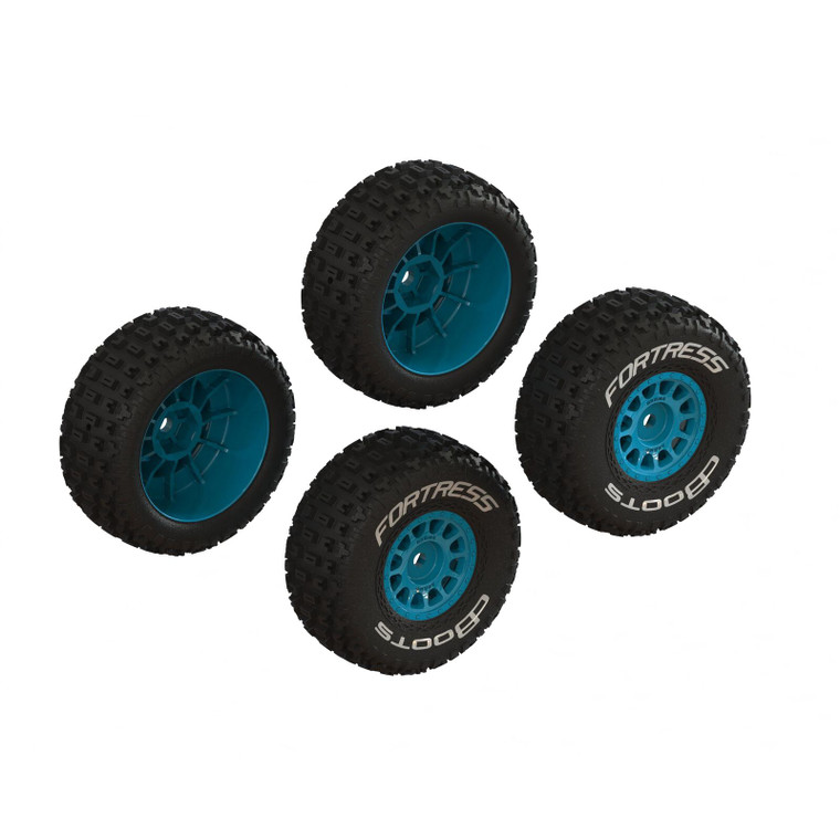 ARRMA # ARA-2024 (Blue) dBoots 'FORTRESS' Tire Set Glued, Option (2 Pairs)
