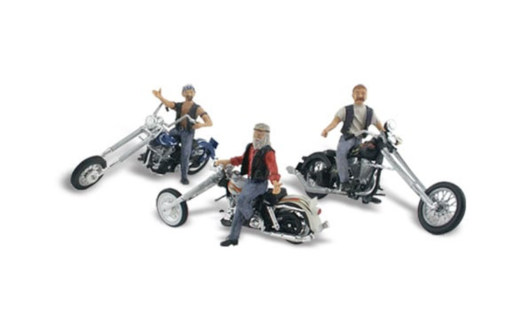 Woodland Scenics #AS5554 HO Bad Boy Bikers-Auto Scene