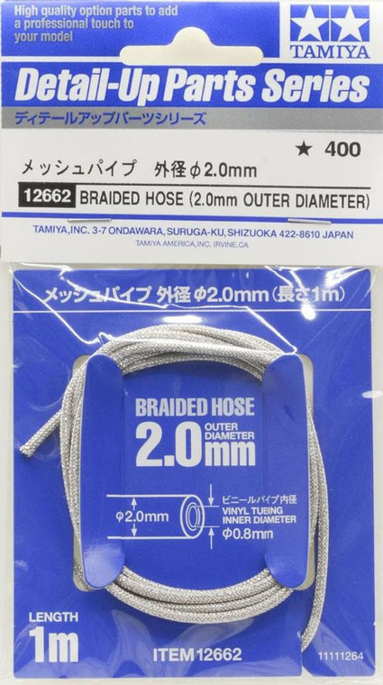 Tamiya #12662 Braided Hose (2.0mm OD)