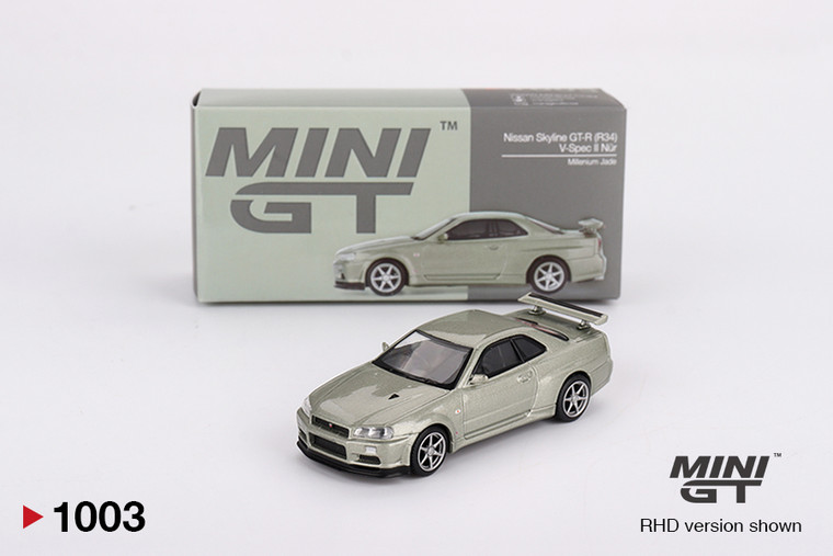 Mini GT #MGT1003 1/64 Nissan Skyline GT-R (R34) V-Spec II Nür Millenium Jade