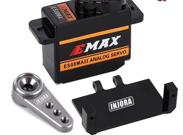 Injora #  ES08MA11 Servo With Servo Mount Bracket And Arm For Axial SCX24 Upgrade Parts Silver